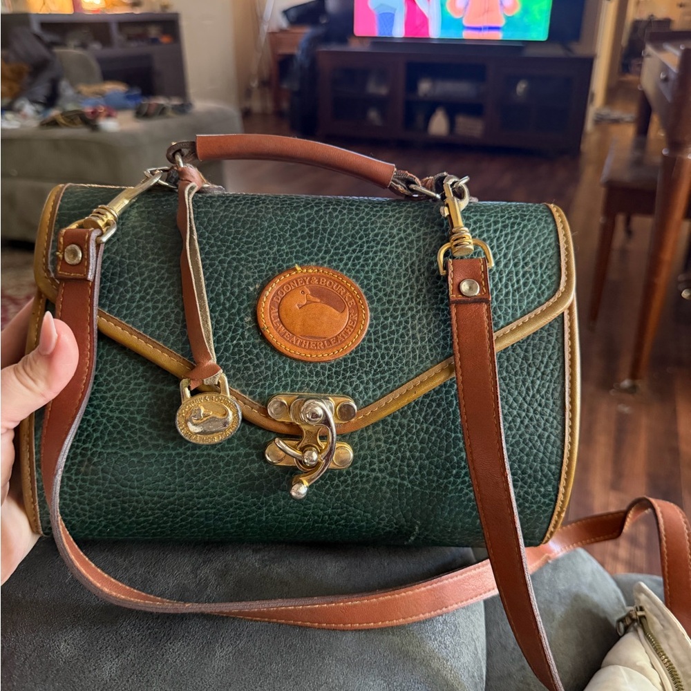 Dooney & Bourke Green and Brown Crossbody Bag